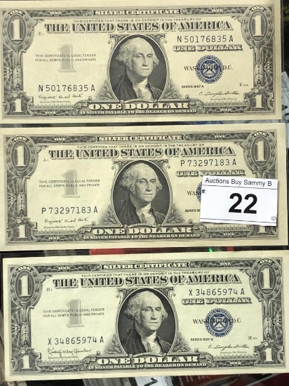 (3) Sliver $1 Dollar Certificates