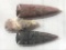 3 Natural Stone Arrow Heads