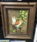 Hand painted owls on leaves framed painting