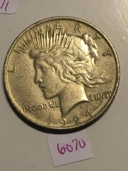 1924 P Silver Peace $1 Dollar Coin