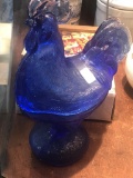 Blue Glass Covered Rooster 9