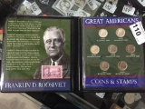 Great American Coins & Stamp Set,   3 coins silver