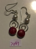 Sterling Silver Ruby Stone Earrings