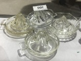 (4) Vintage glass juicers