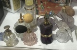 Assorted vintage atomizer perfume bottles