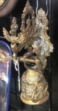 Vintage brass bell with wall hanger, and dragon