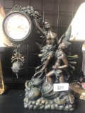 Resin Bronze Style beautiful angel Clock