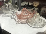 (3) Vintage glass juicers