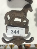 Cast iron horse coat hook