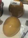 (2) Vintage decorative glass eggs s & p