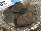 (17) Indian head pennies, over 100 years old