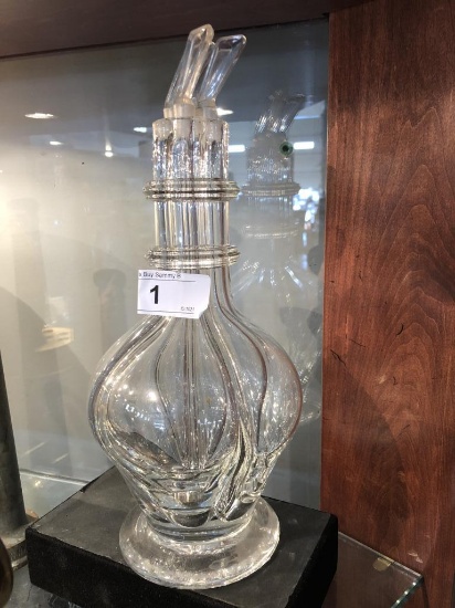 Glass Decanter w/ 4 Divided Chambers 12" Tall