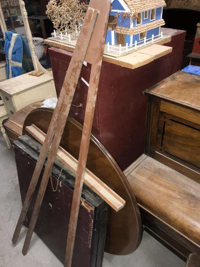 filing cabinet, Coffee Table and Wood Easle comes with folding tables and easel