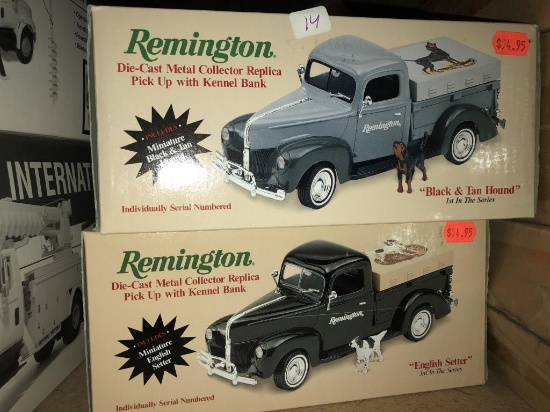 (2) Remington Die Cast Truck Banks High Bidder Will be 2 x $