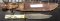 Vintage Colonial Bowie Knife w/ Leather Sheath Blade As Is                    #4-7