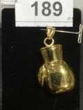 Gold Toned Stainless Steel Boxing Glove Pendant 2