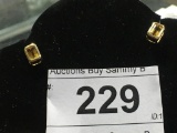 14k Yellow Stone Earrings TW 1.04 g