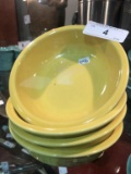 4 Yellow Fiesta Bowls  by HLC  USA #1-3