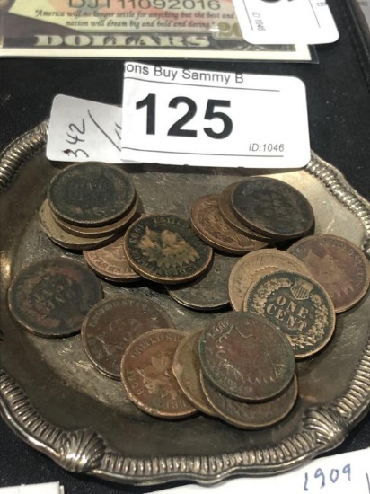 20 Indian Head One Cent Coins Dish Not Included                          #4