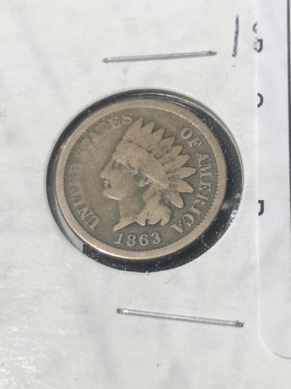 1863 Indian Head One Cent Coin  Civil War Era #9