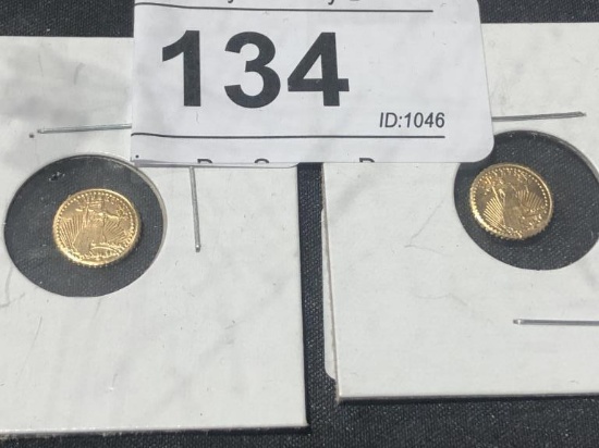 2 Mini US Copy Coin  1 Gram each High Bidder to Pay 2X$                         #12,10