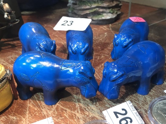 Herd of 5 Blue Hippopotamuses #49