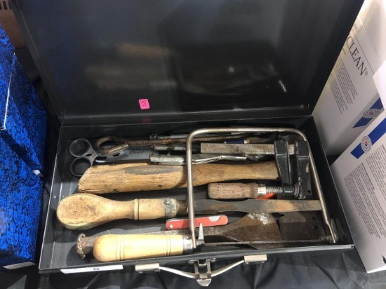 Saw, Alen Wrench, Hand Tools in Metal Box