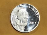 .999 1oz Silver Round - 2013 Indian Nickel Motif