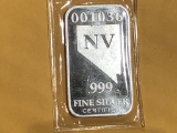 .999 1oz Silver Bar - NV State Outline