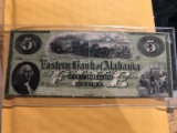 Five Dollars Eastern Bank of Alabama 1857