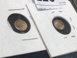 Two  18k St Gaudins Mini Coins   Faux