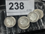 5 Silver Roosevelt Dimes