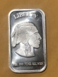 .999 1oz Silver Bar - Indian Nickel Motif