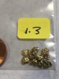 1.3 Grams Alaskan Chunky Gold nuggets