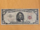 1963 $5 Dollar Red Dot & Star Bill