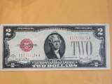 1928 G $2 Two Dollar Red Dot Crisp Note
