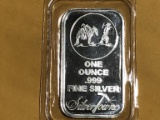 .999 1oz Silver Bar - Nevada Miner and Mule