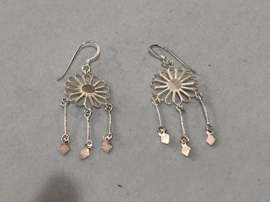 sterling silver flower earrings