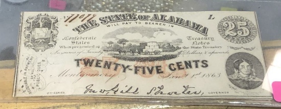 state of alabama 25 cent note