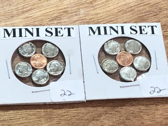 (2) Collectable Mini Replica Coin Sets