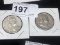 2 Silver Franklin Half Dollar - 1953 D, 1963 D