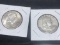 2 Silver Franklin Half Dollars -  1960 D, 1963 D