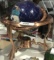 Copper/ Blue Gem Globe w/ Compass