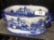 Large English Stoneware Blue & White Dish