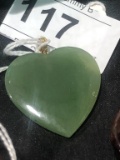 Jade Like Heart Pendant 2 1/4