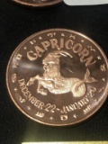 .999 1oz Copper Round -  Capricorn Zodiac Sign