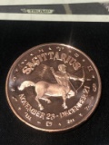 .999 1oz Copper Round -Sagittarius Zodiac Sign