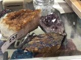 3 Pieces of Citrine, Amethyst and Peacock Rocks