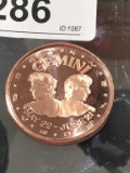 .999 1oz Copper Round - Gemini Zodiac Token