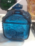 VTG Fenton Blue Candy Dish Lidded